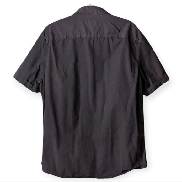 Rock and Republic Men's Black Short Sleeve Button Down Cotton Shirt Large - Picture 2 of 8
